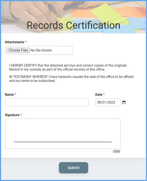 Certification and Records .